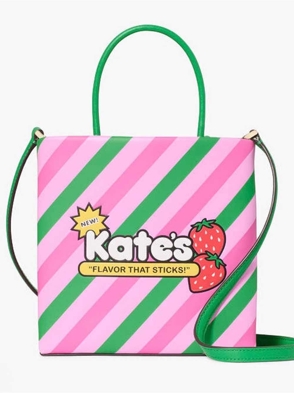 Kate Spade Candy Novelty Pink & Green Tote Bag